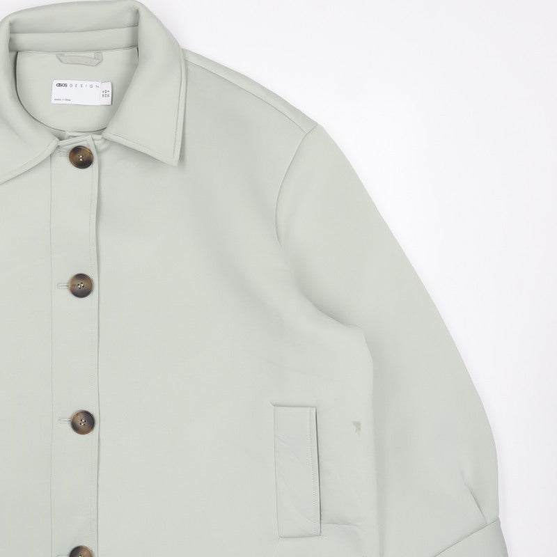ASOS Design Women’s Sage Green UK 12 Relaxed Button Shacket Jacket