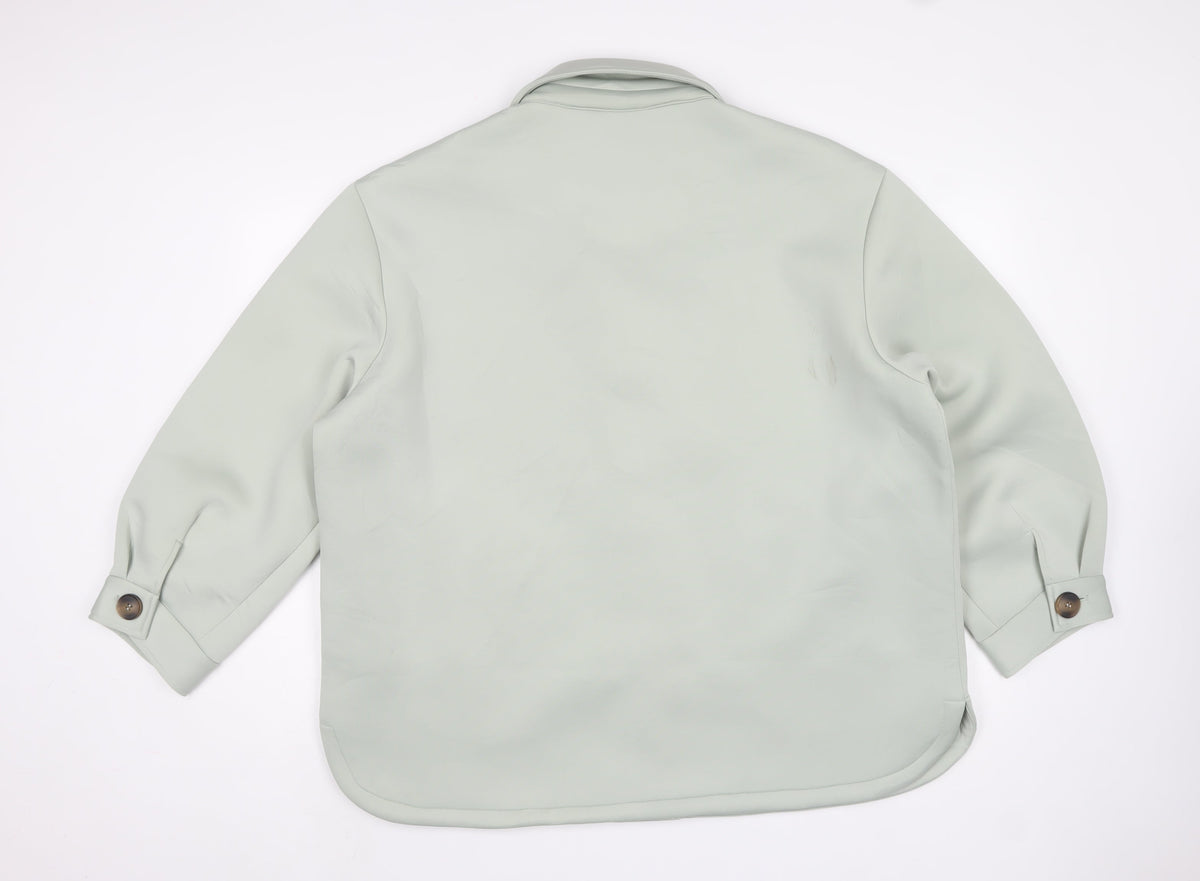 ASOS Design Women’s Sage Green UK 12 Relaxed Button Shacket Jacket