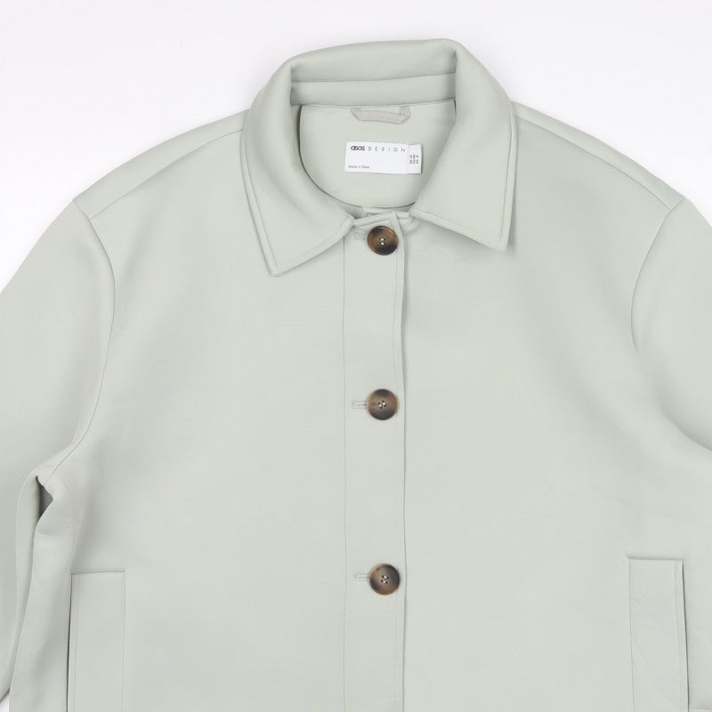ASOS Design Women’s Sage Green UK 12 Relaxed Button Shacket Jacket