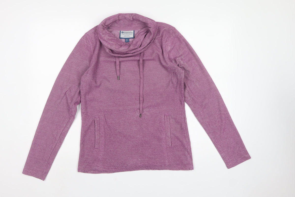 Mountain Warehouse Women Purple UK 8 Pullover Cowl Neck Sweatshirt