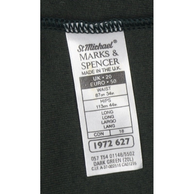 Marks & Spencer Women Green UK 20 Velour Stirrup Leggings