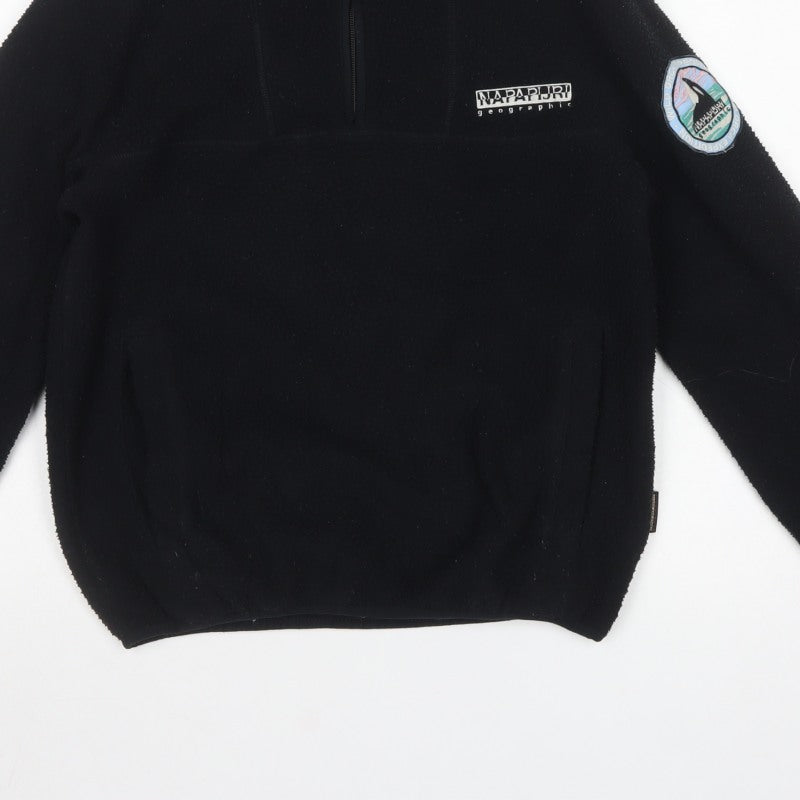 Napapijri Men’s Black XS 1/2 Zip Fleece Pullover Sweatshirt
