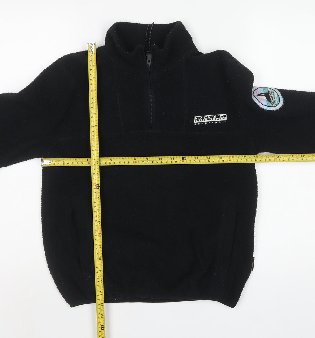 Napapijri Men’s Black XS 1/2 Zip Fleece Pullover Sweatshirt