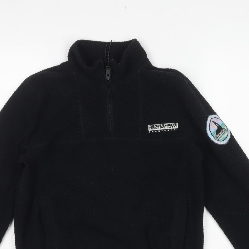 Napapijri Men’s Black XS 1/2 Zip Fleece Pullover Sweatshirt