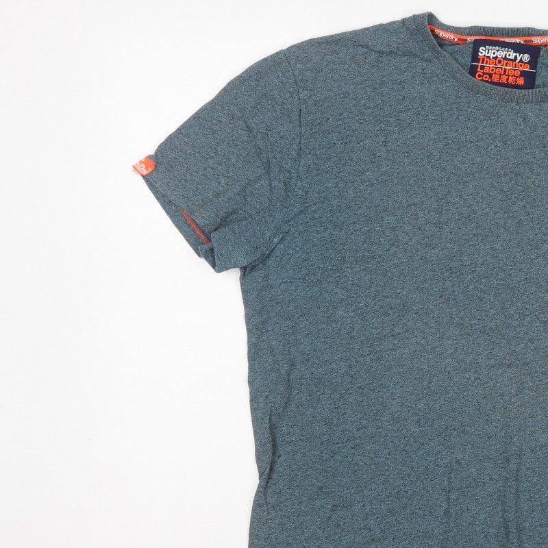 Superdry Men’s Blue 2XL Orange Label Logo Crew Neck T-Shirt