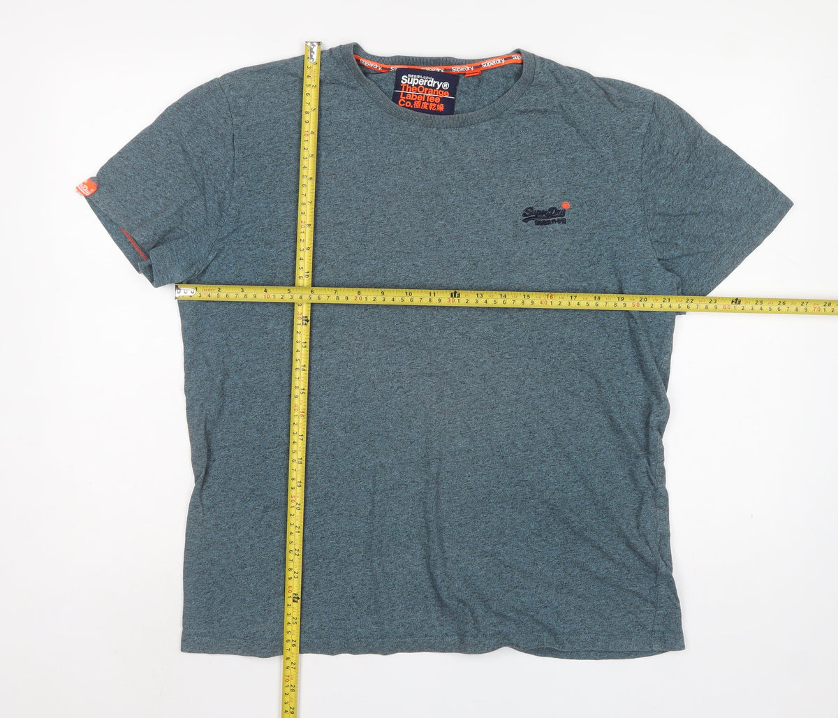 Superdry Men’s Blue 2XL Orange Label Logo Crew Neck T-Shirt