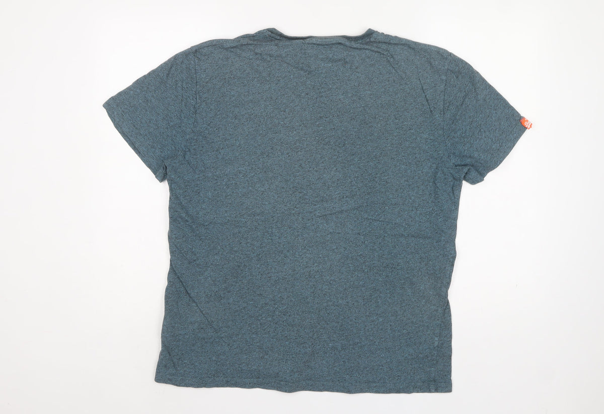 Superdry Men’s Blue 2XL Orange Label Logo Crew Neck T-Shirt