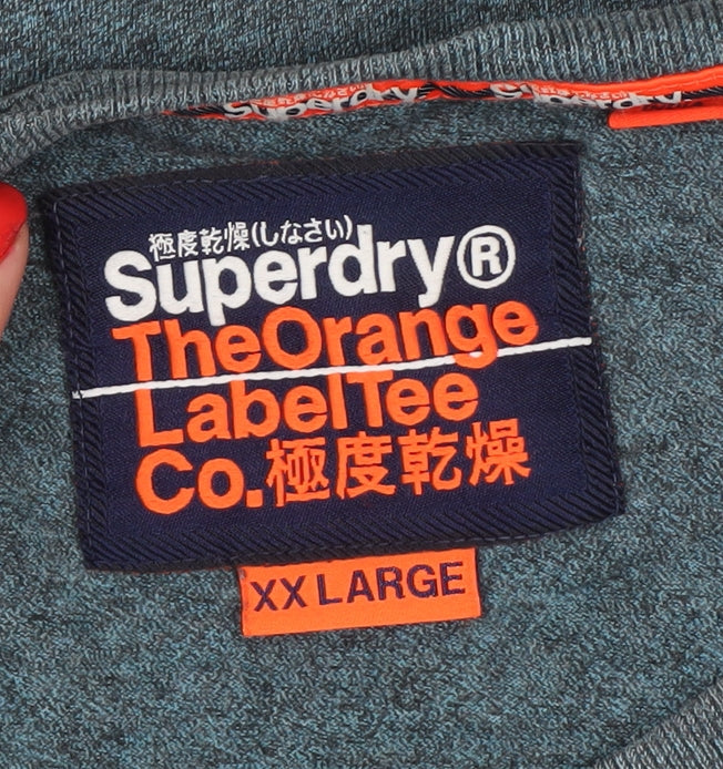 Superdry Men’s Blue 2XL Orange Label Logo Crew Neck T-Shirt