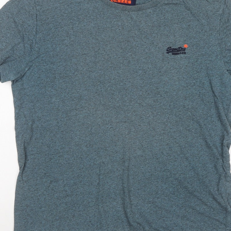 Superdry Men’s Blue 2XL Orange Label Logo Crew Neck T-Shirt