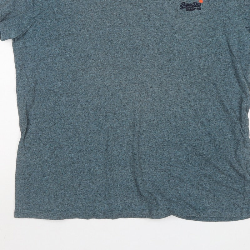 Superdry Men’s Blue 2XL Orange Label Logo Crew Neck T-Shirt