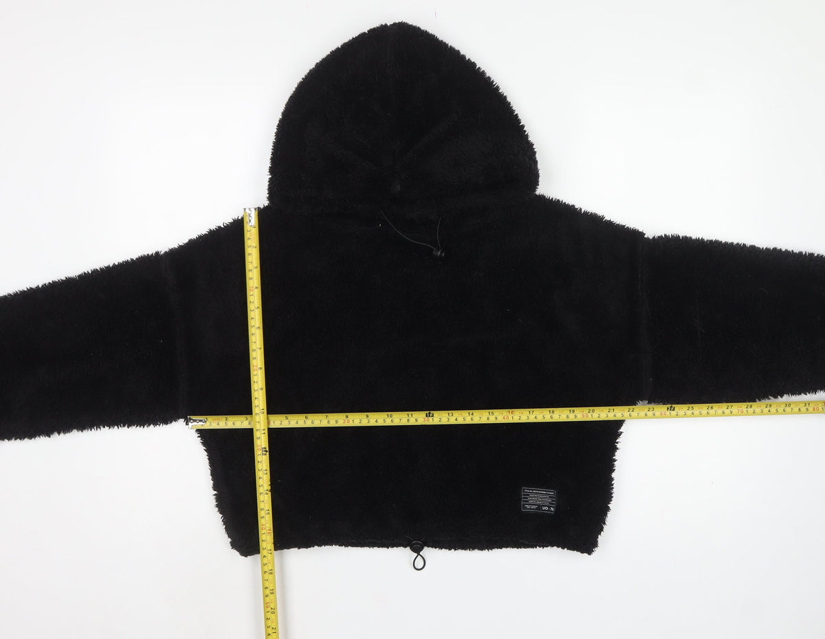 Women's Black S/M Teddy Fleece Hooded Pullover Hoodie