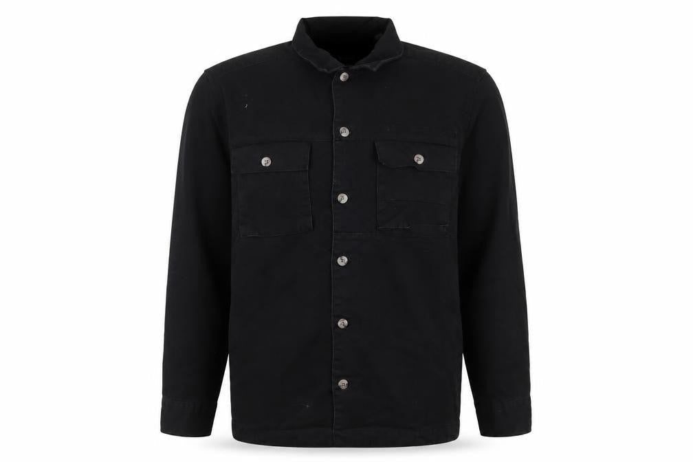 Only & Sons Men’s Black L Relaxed Fit Button-Up Overshirt