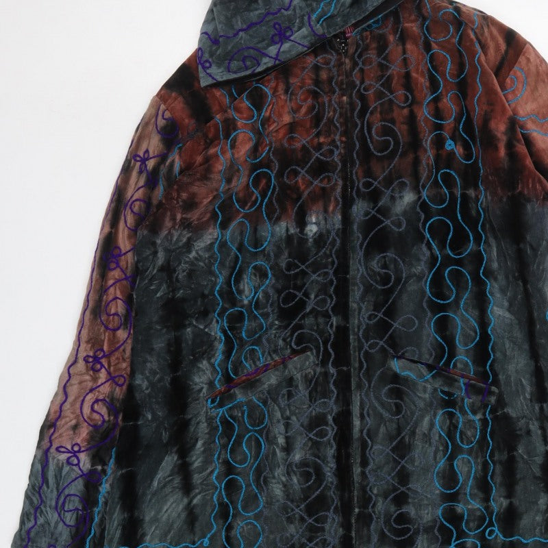 Nomads Women’s Multicoloured XL Hooded Embroidered Cotton Zip Jacket