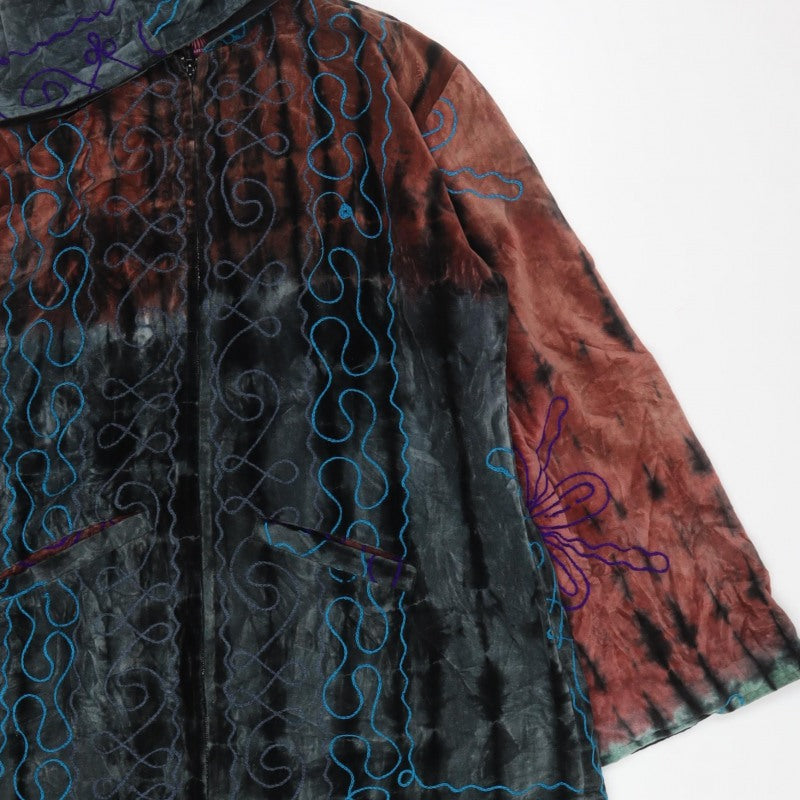 Nomads Women’s Multicoloured XL Hooded Embroidered Cotton Zip Jacket