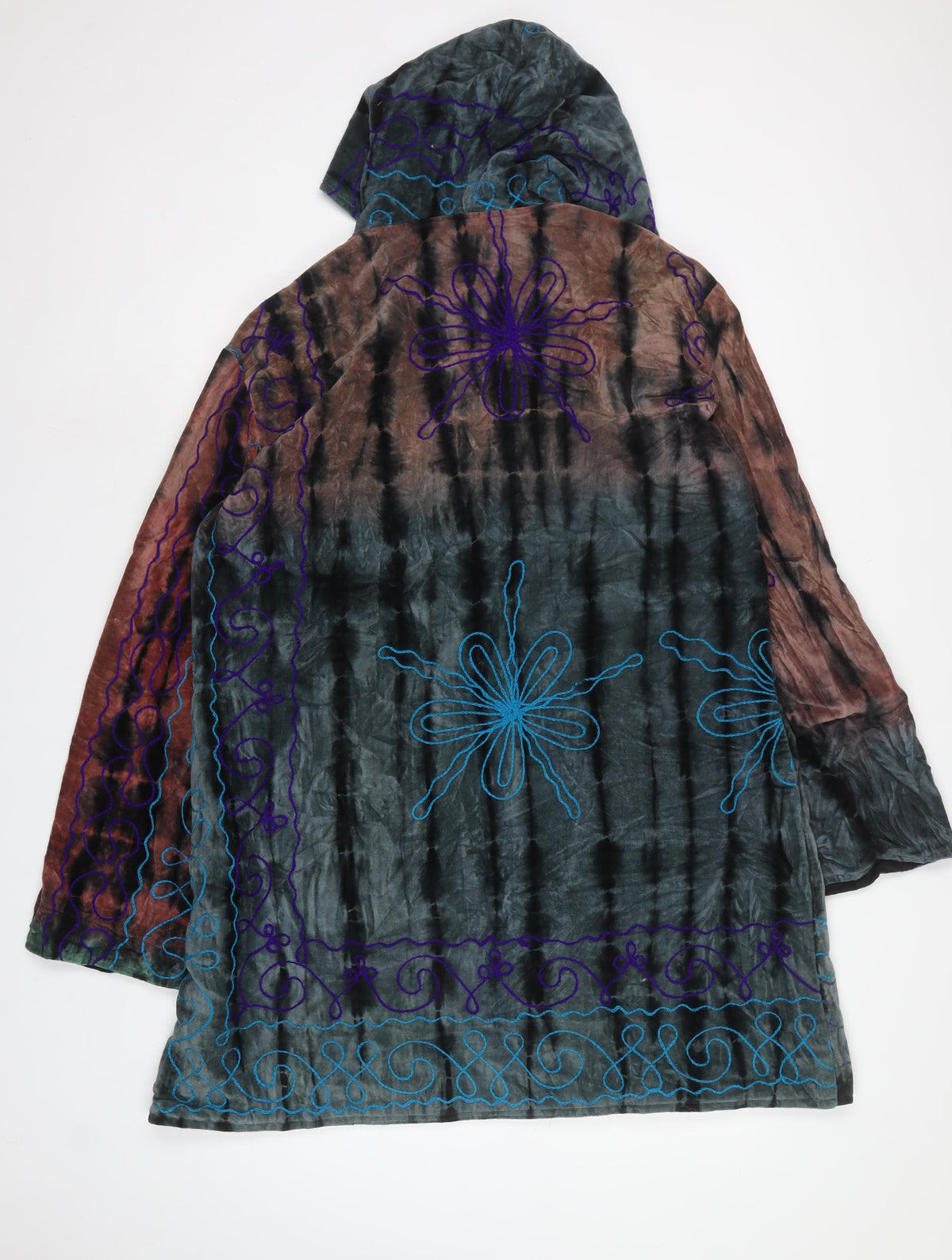 Nomads Women’s Multicoloured XL Hooded Embroidered Cotton Zip Jacket