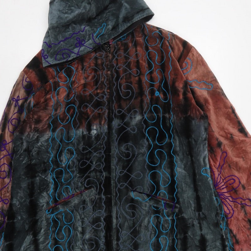 Nomads Women’s Multicoloured XL Hooded Embroidered Cotton Zip Jacket