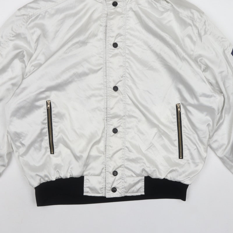 Kappa Men's White XL Vintage Hooded Windbreaker Jacket