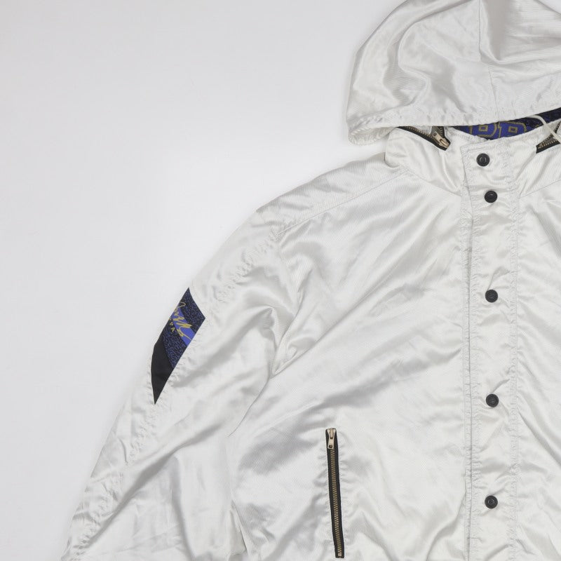 Kappa Men's White XL Vintage Hooded Windbreaker Jacket