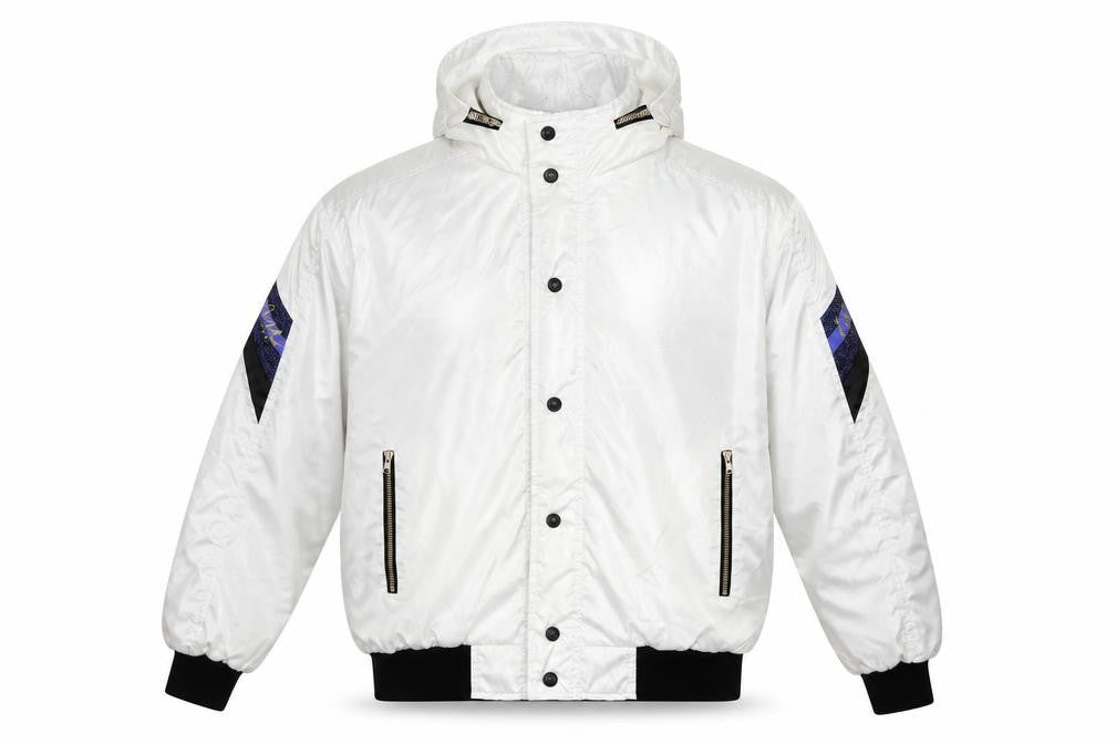 Kappa Men's White XL Vintage Hooded Windbreaker Jacket
