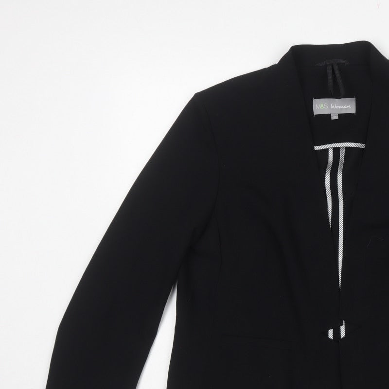 Marks and Spencer Women Black UK 18 Tailored Stretch Blazer