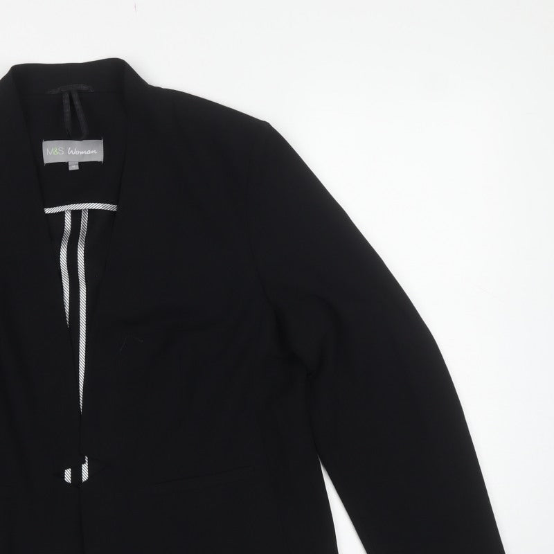 Marks and Spencer Women Black UK 18 Tailored Stretch Blazer