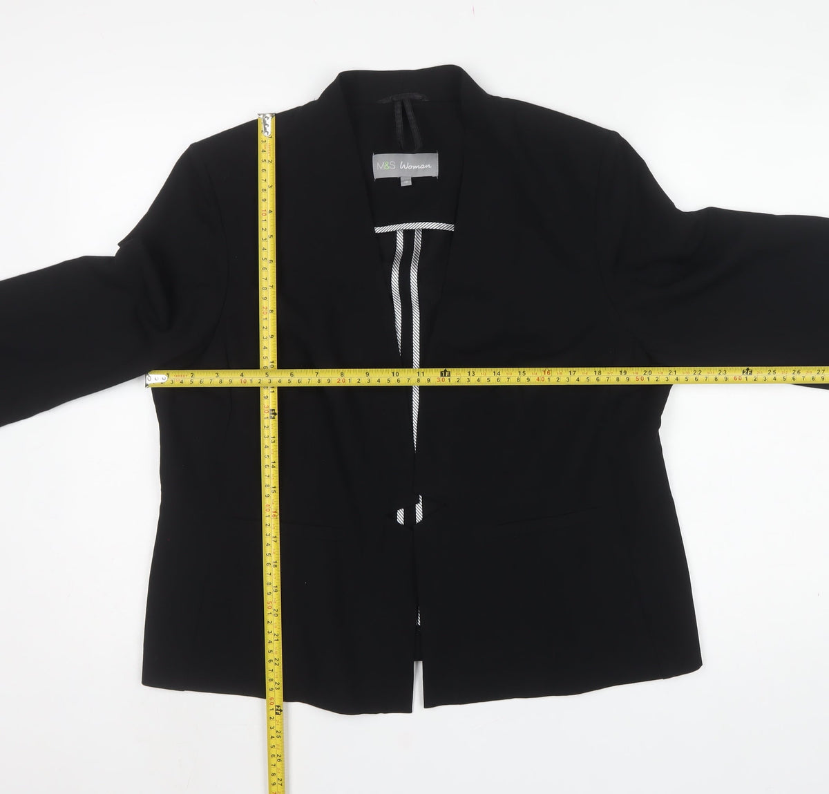 Marks and Spencer Women Black UK 18 Tailored Stretch Blazer
