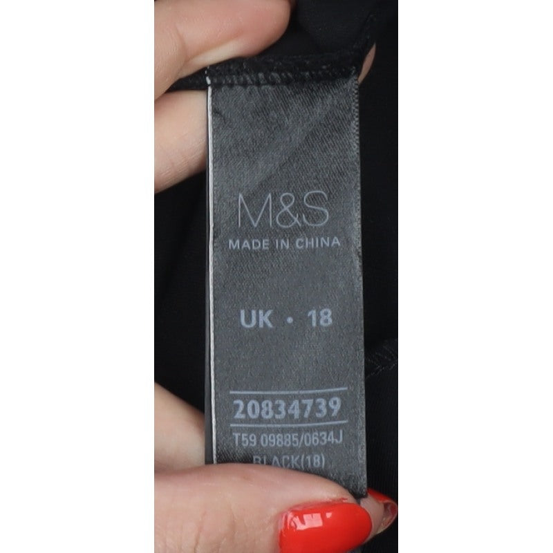 Marks and Spencer Women Black UK 18 Tailored Stretch Blazer