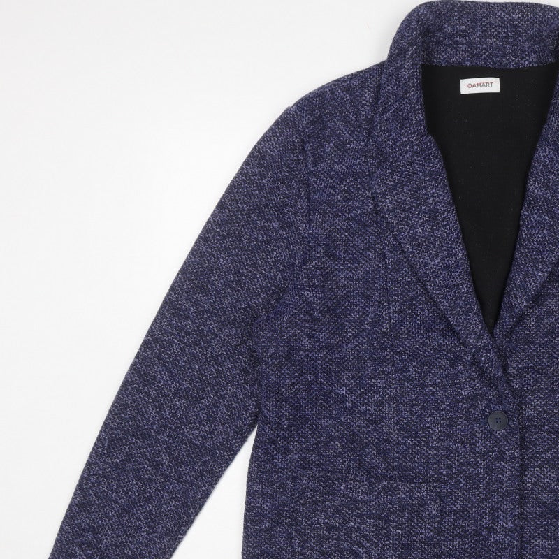 Damart Women’s Blue UK 20 Knit Single-Breasted Blazer Jacket