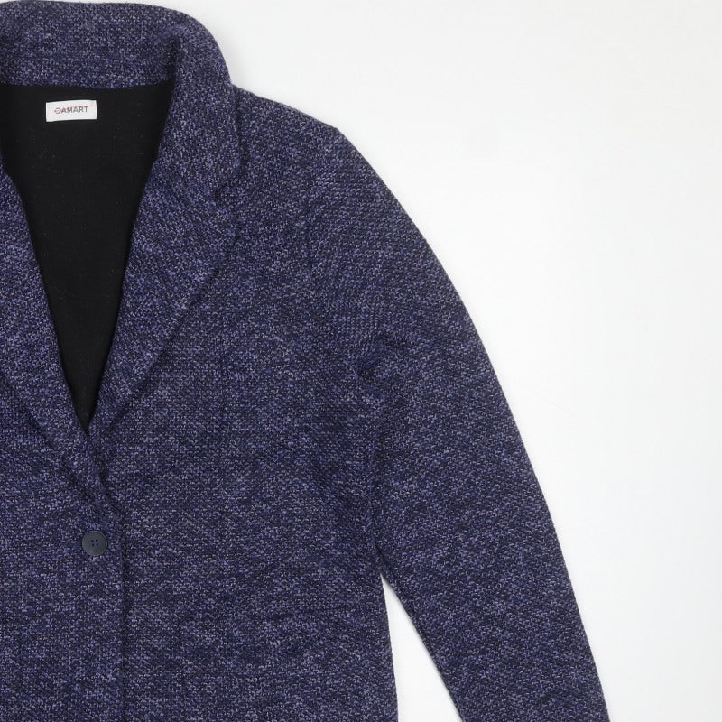 Damart Women’s Blue UK 20 Knit Single-Breasted Blazer Jacket
