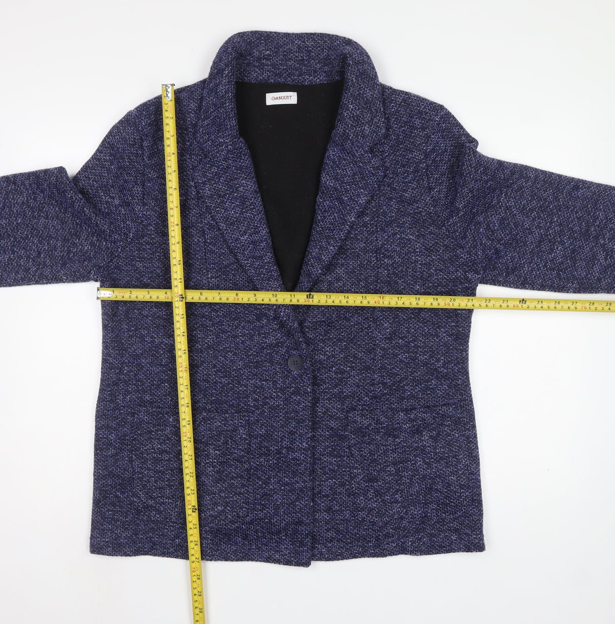 Damart Women’s Blue UK 20 Knit Single-Breasted Blazer Jacket