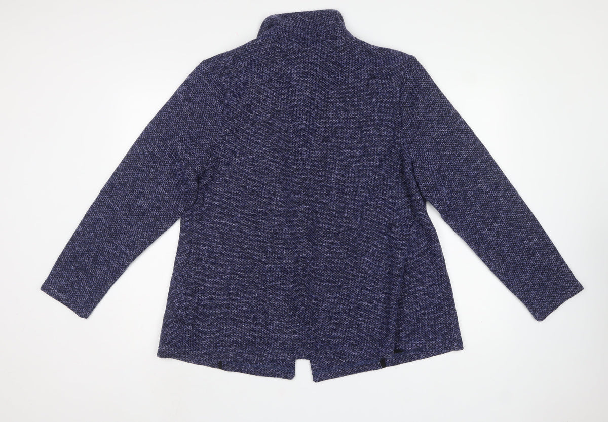 Damart Women’s Blue UK 20 Knit Single-Breasted Blazer Jacket