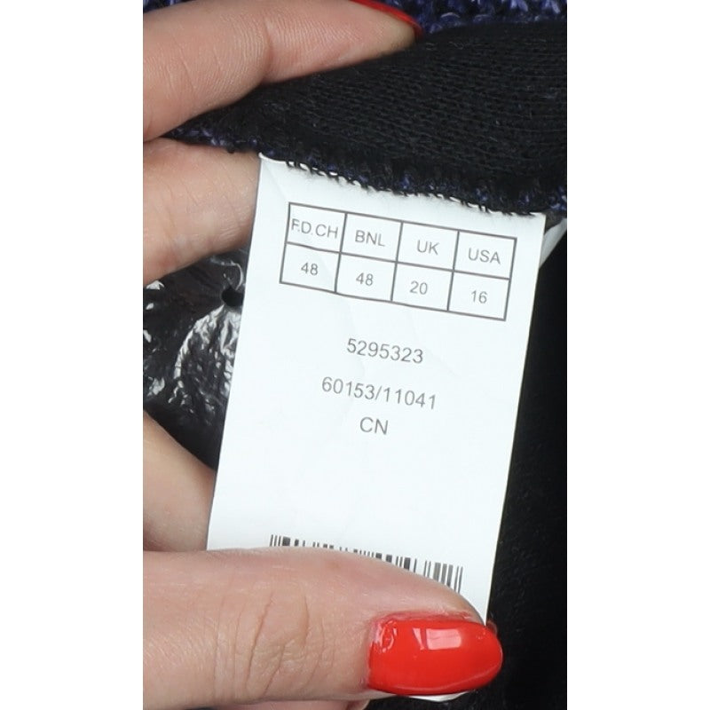 Damart Women’s Blue UK 20 Knit Single-Breasted Blazer Jacket
