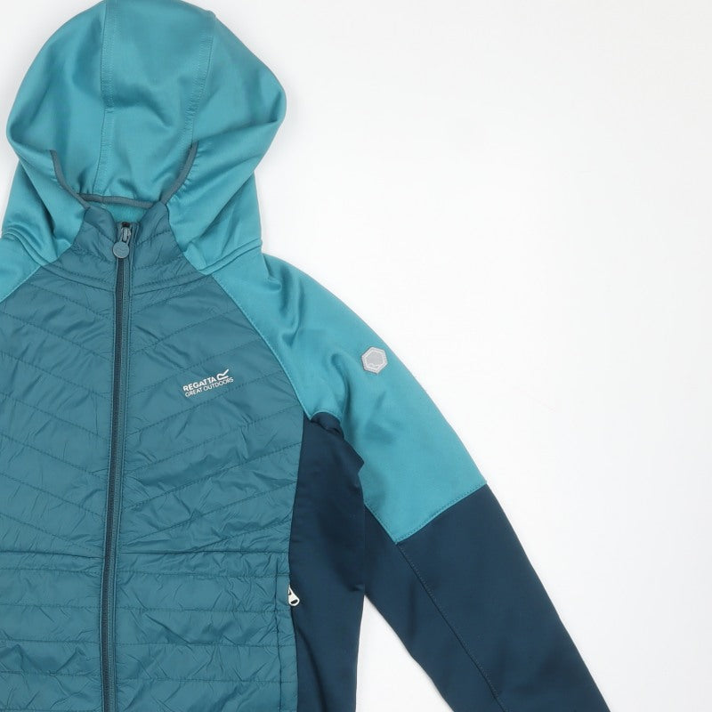 Regatta Boys Blue 11-12 Years Hooded Puffer Softshell Jacket