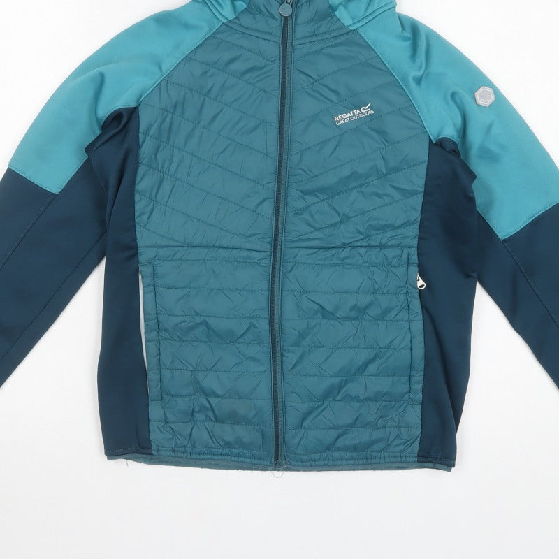 Regatta Boys Blue 11-12 Years Hooded Puffer Softshell Jacket