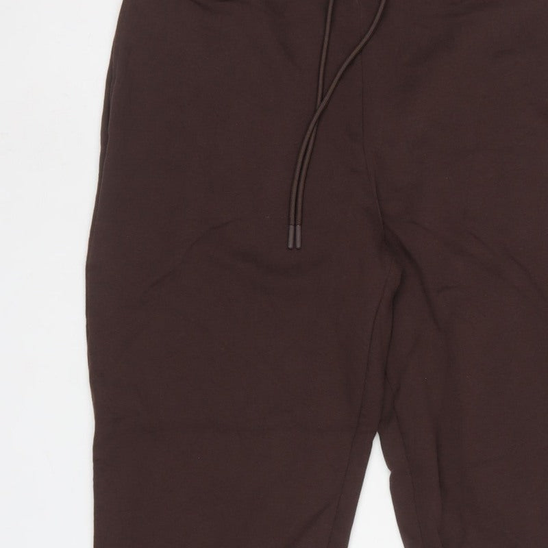 M&S Women’s Brown UK 16 Regular Cotton Blend Cuffed Jogger Trousers