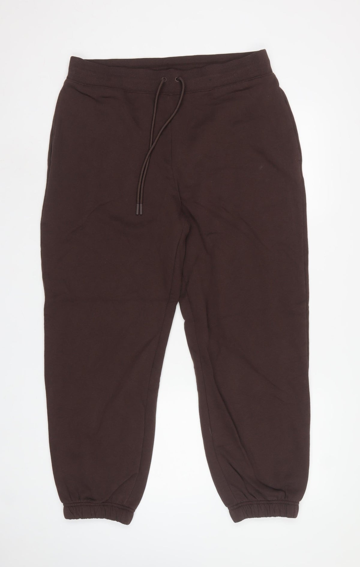 M&S Women’s Brown UK 16 Regular Cotton Blend Cuffed Jogger Trousers