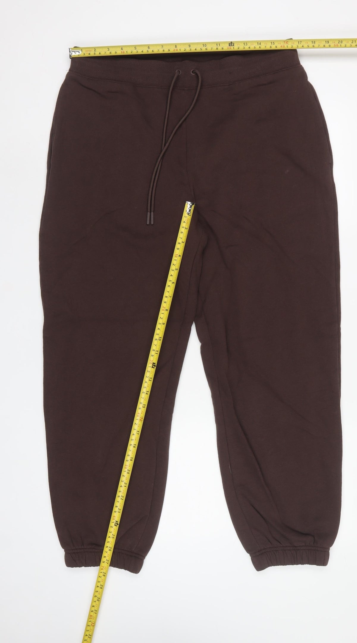 M&S Women’s Brown UK 16 Regular Cotton Blend Cuffed Jogger Trousers