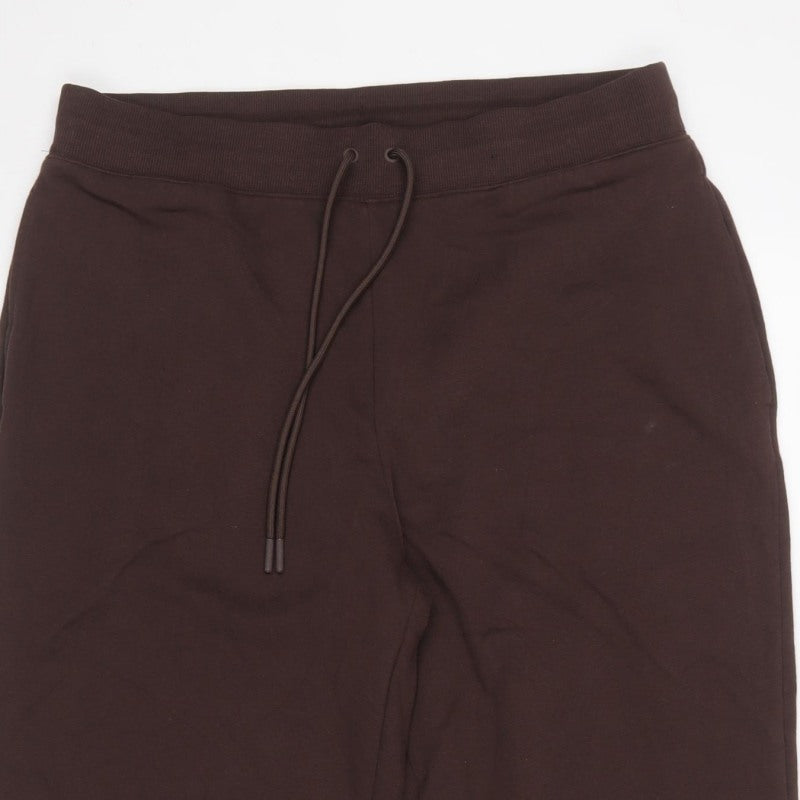 M&S Women’s Brown UK 16 Regular Cotton Blend Cuffed Jogger Trousers