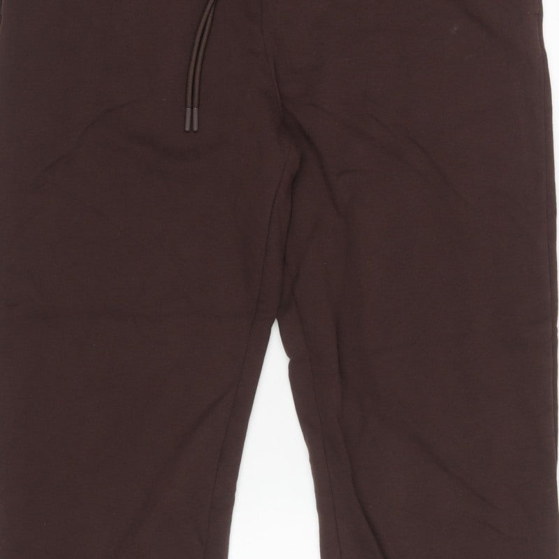 M&S Women’s Brown UK 16 Regular Cotton Blend Cuffed Jogger Trousers