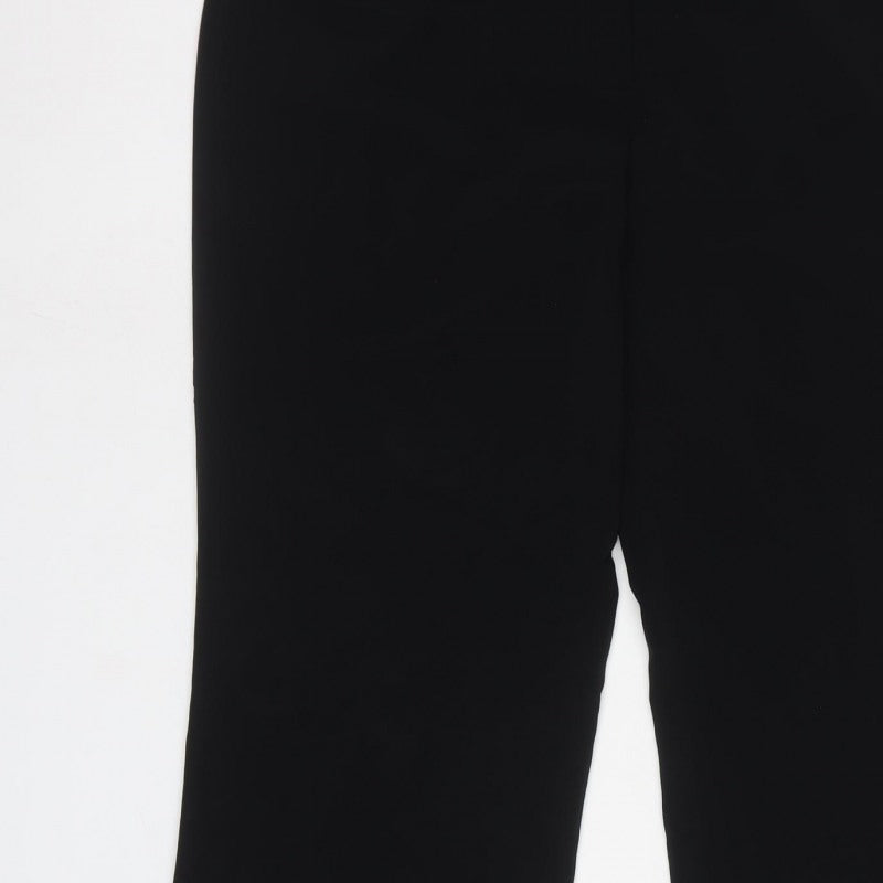 Gerry Weber Women Black UK 16 Straight Pull-On Dress Trousers