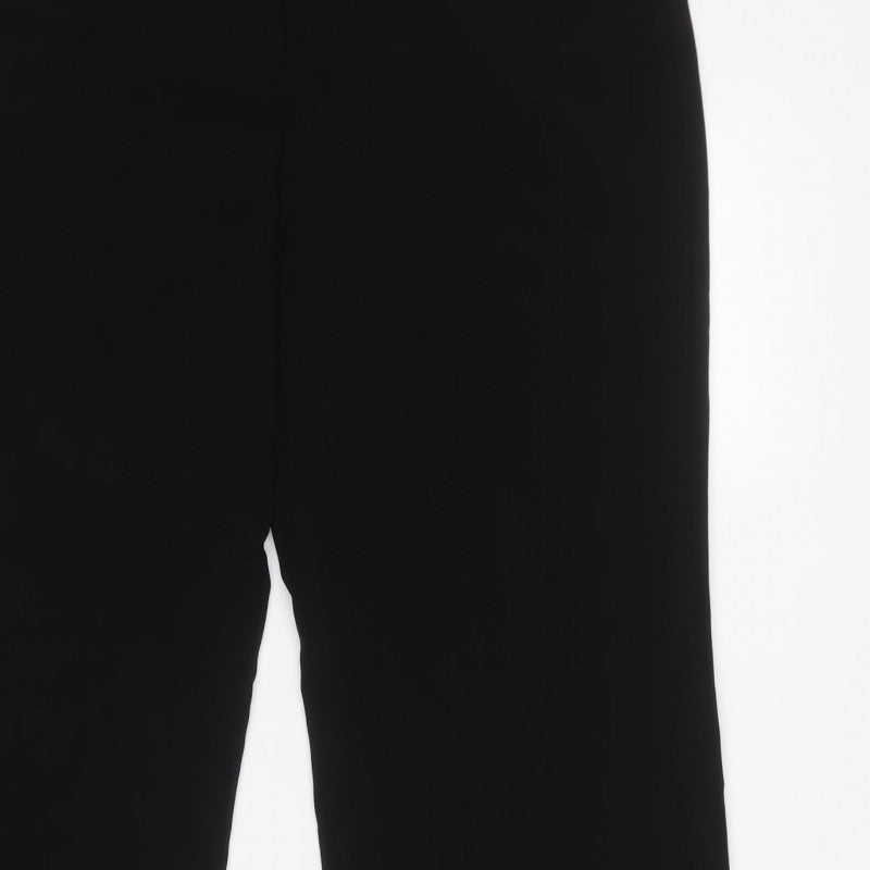 Gerry Weber Women Black UK 16 Straight Pull-On Dress Trousers