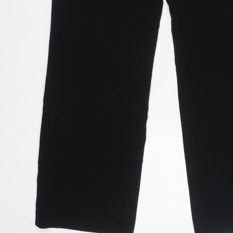Gerry Weber Women Black UK 16 Straight Pull-On Dress Trousers