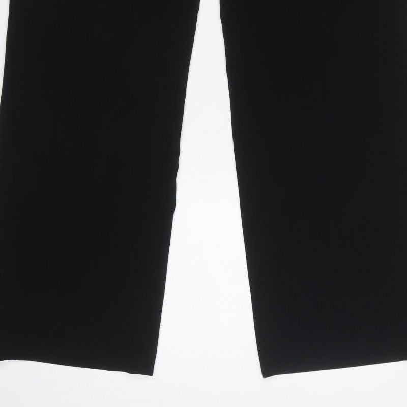 Gerry Weber Women Black UK 16 Straight Pull-On Dress Trousers