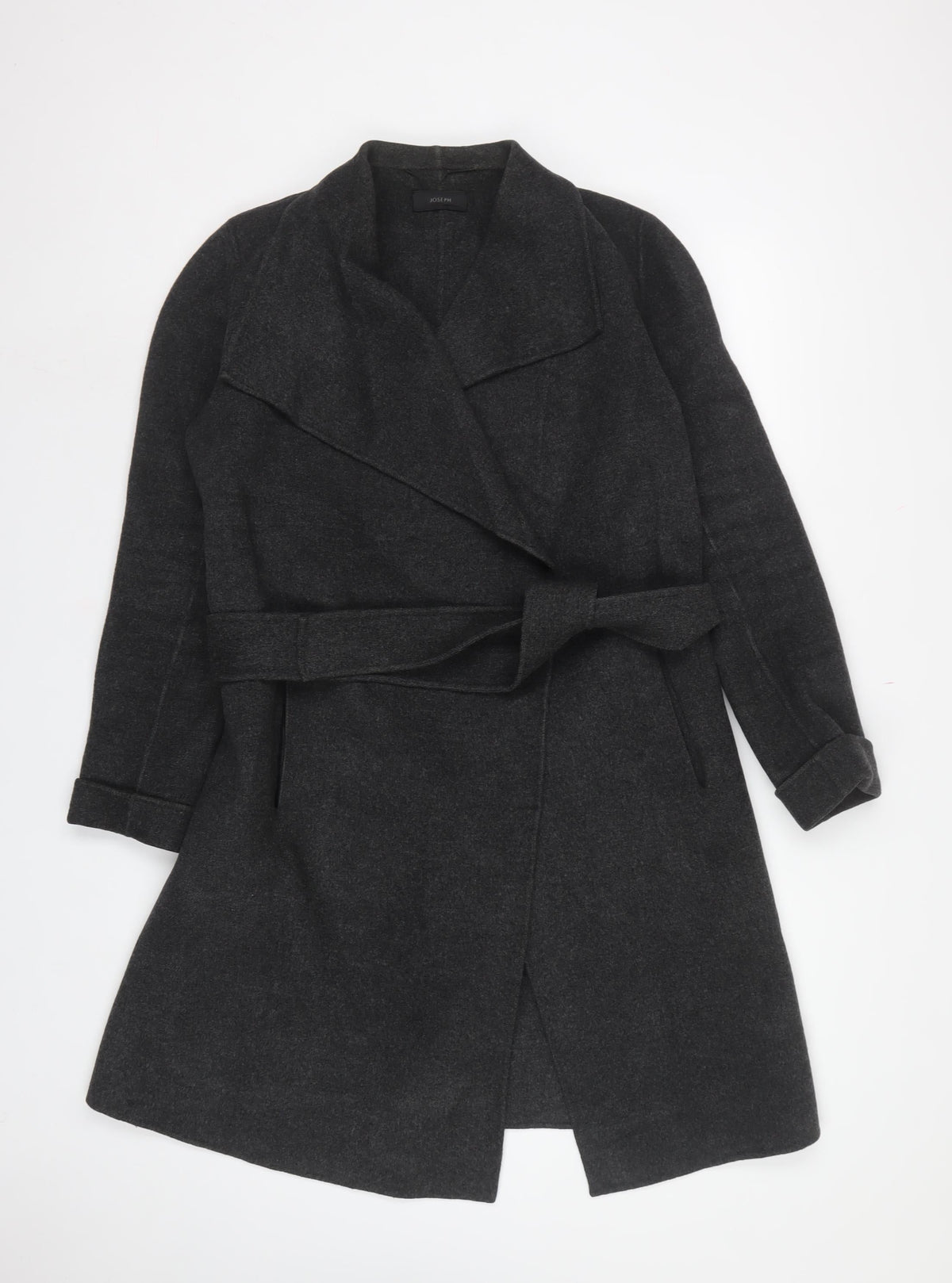 Joseph Women’s Grey Wool Cashmere Belted Long Overcoat UK 10