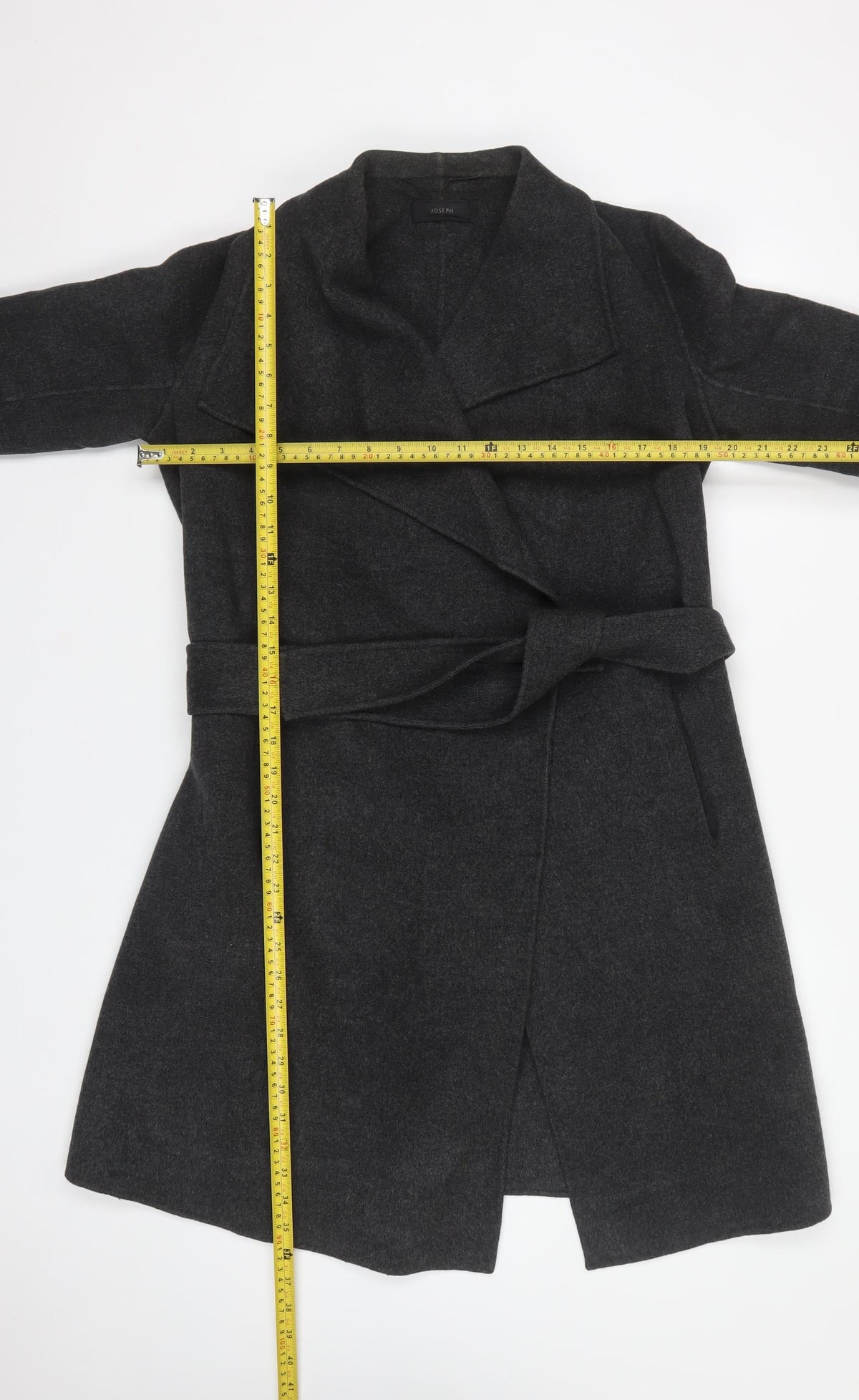 Joseph Women’s Grey Wool Cashmere Belted Long Overcoat UK 10
