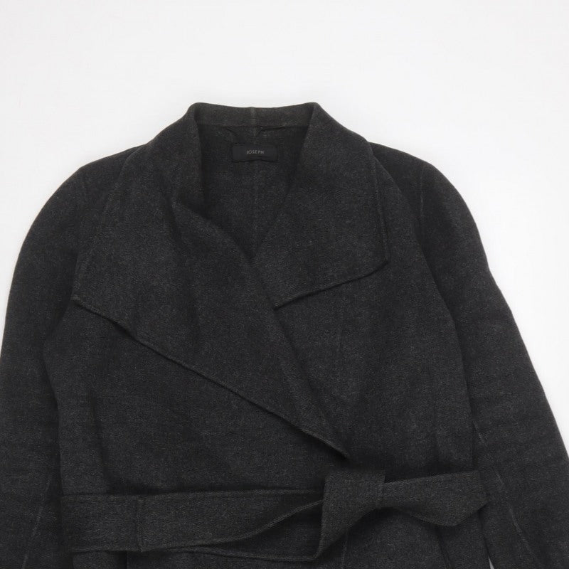 Joseph Women’s Grey Wool Cashmere Belted Long Overcoat UK 10