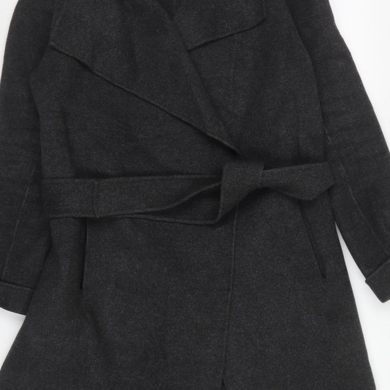 Joseph Women’s Grey Wool Cashmere Belted Long Overcoat UK 10