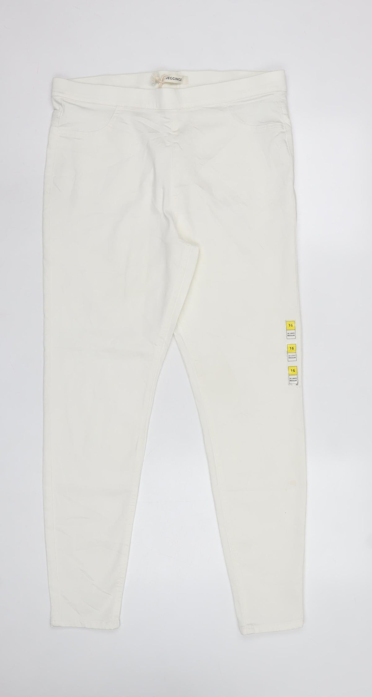 M&S Women’s Ivory Jeggings Size 16 Regular Stretch Slim Jeans