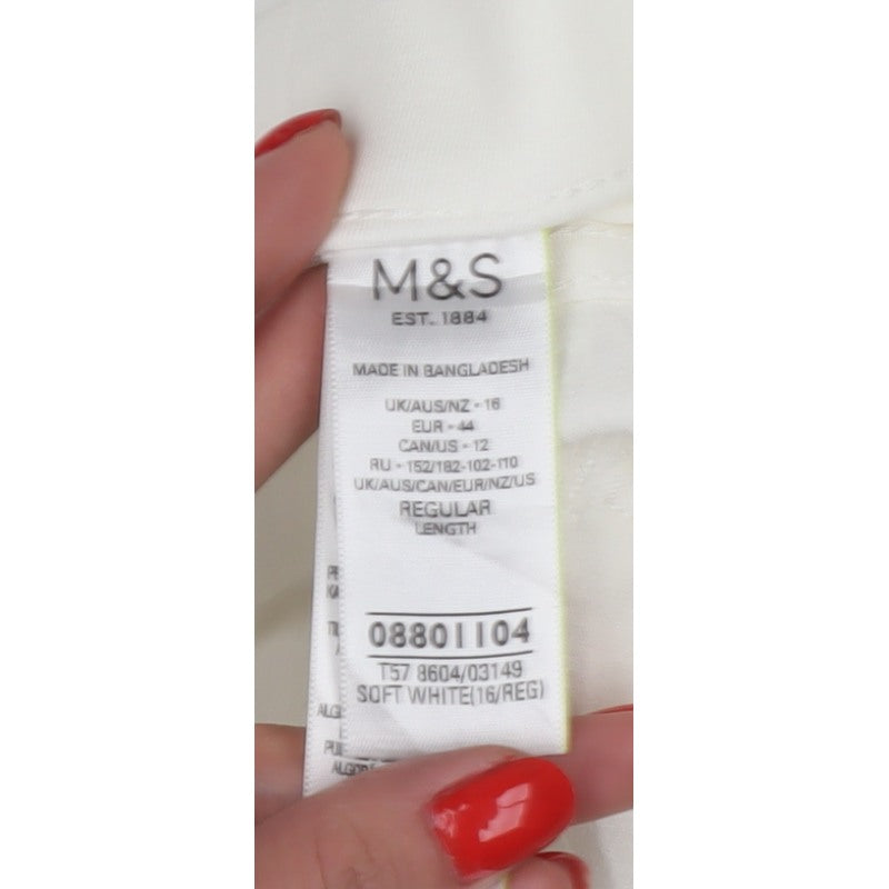M&S Women’s Ivory Jeggings Size 16 Regular Stretch Slim Jeans