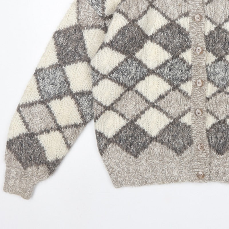 Concepts by Claiborne Women Multicoloured S Argyle Knit Cardigan